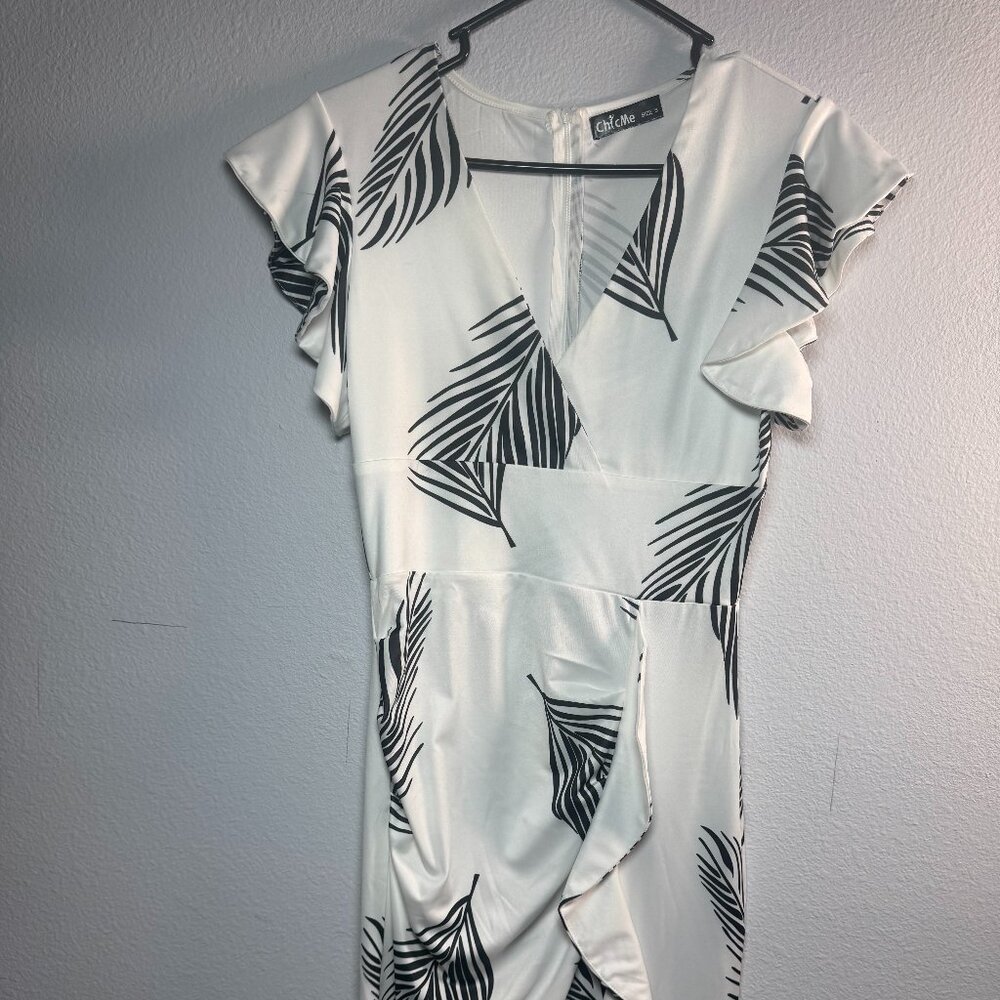 Leaf Print Bodycon Dress